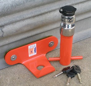 Secure a Garage door with untouchable lock attached to built in base unit
