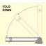 Yellow Security Parking Post, folding down onto rubber stop. Post does not need key reinserted to lock in its upright or horizontal position